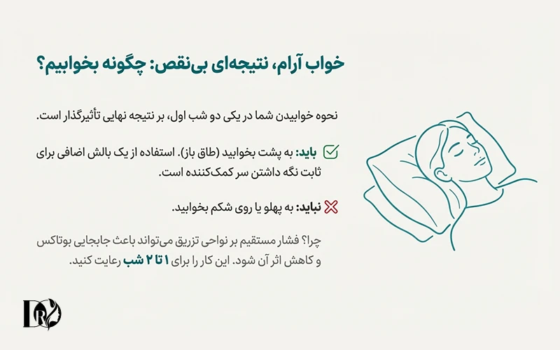 نحوه صحیح خوابیدن بعد از تزریق بوتاکس