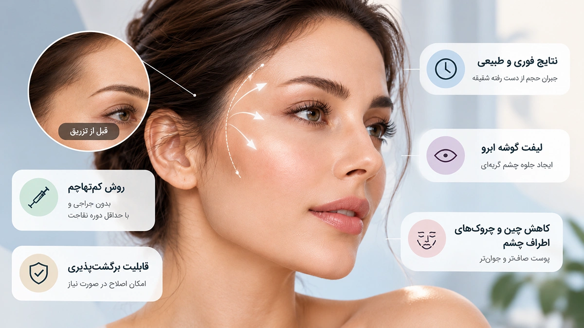 مزایای لیفت شقیقه با تزریق فیلر